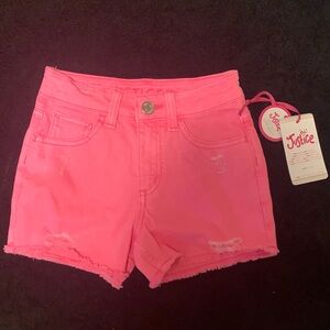 Justice Pink Denim Shorts Kids size 7 New